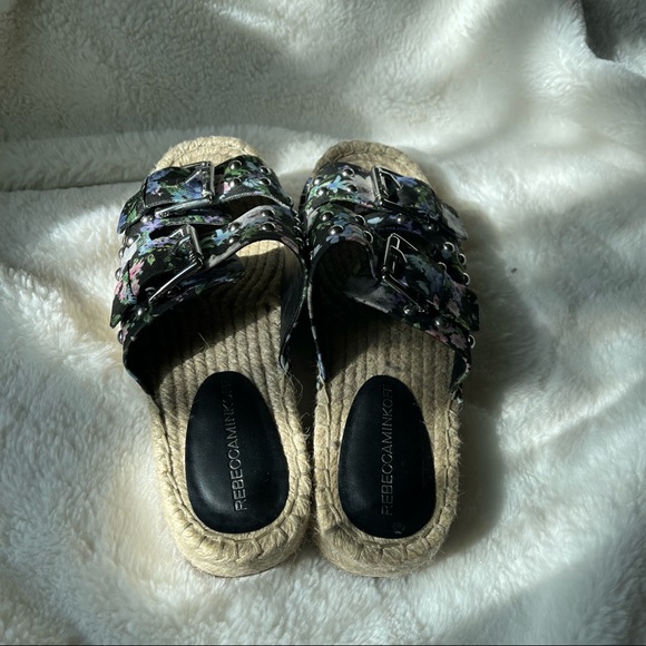 Rebecca Minkoff Women’s Jodi Slide Sandals,Black Flower - Picture 9 of 15
